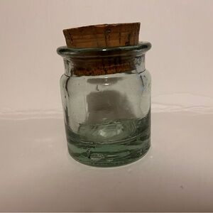 Vintage Green Tint Glass Storage Jar with cork lid Clear